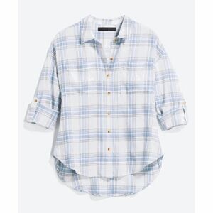 Womens Blue Plaid Shirt
